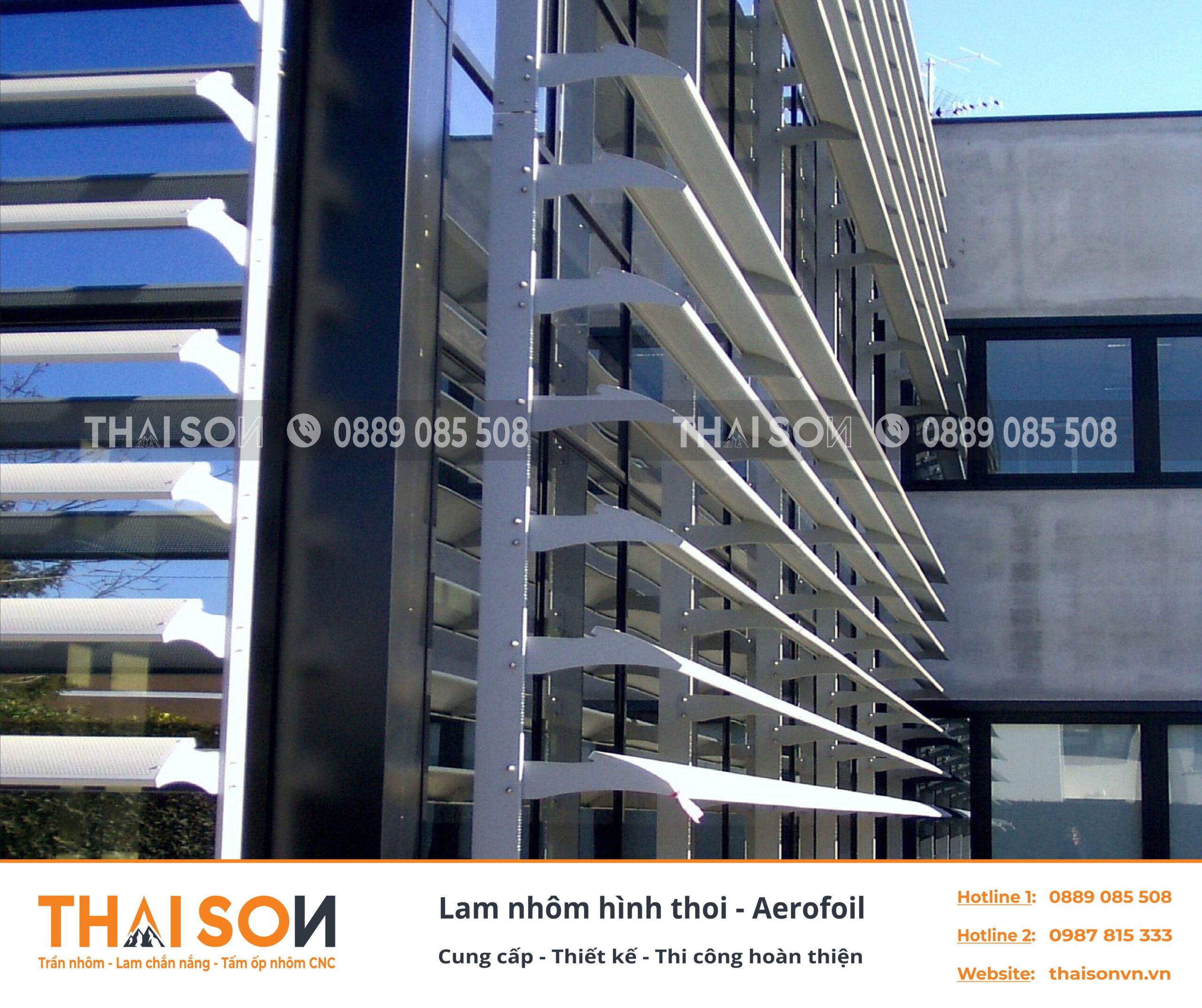 Lam nhôm chắn nắng hình thoi Aerofoil