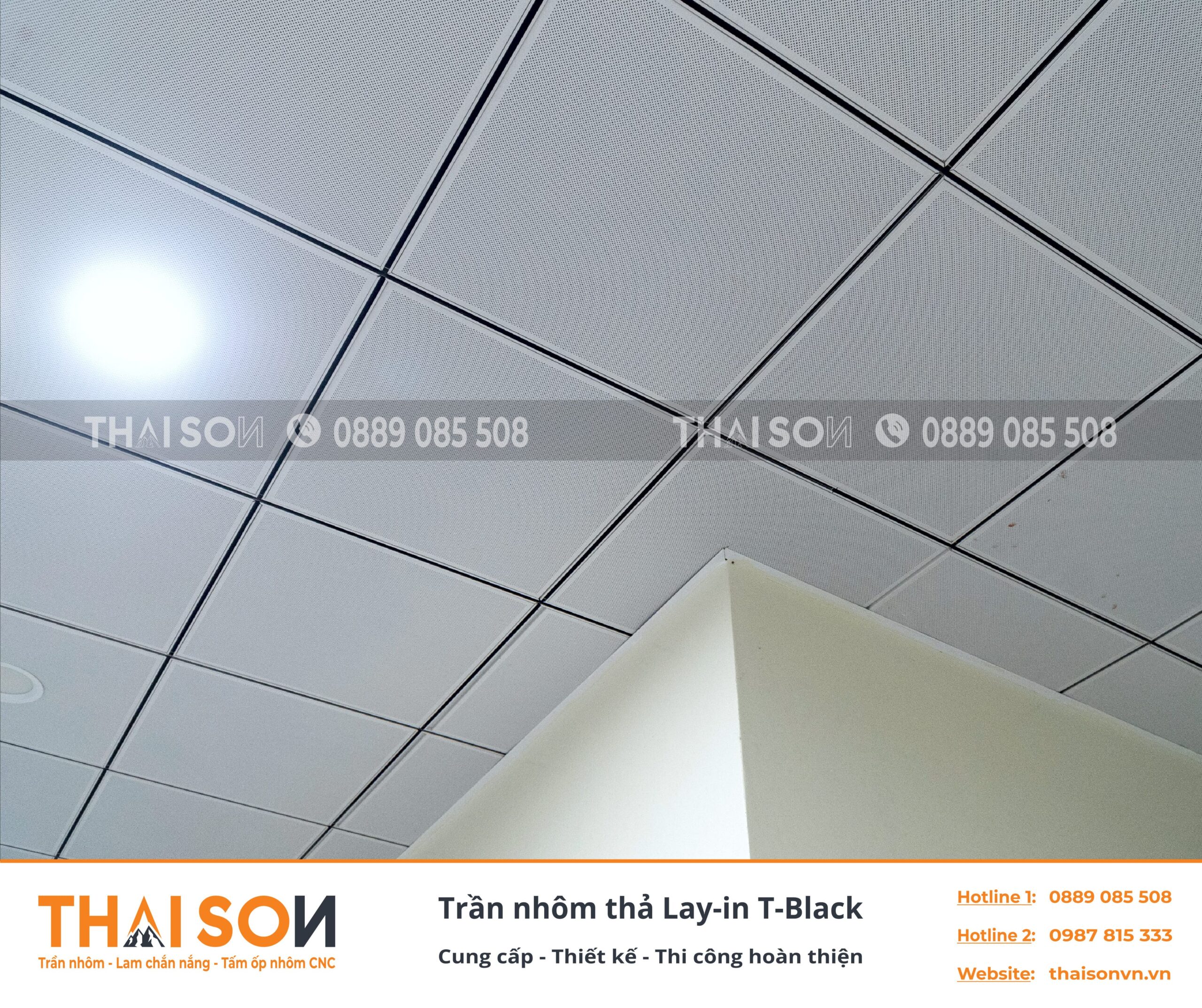 Trần nhôm thả Lay in T Black